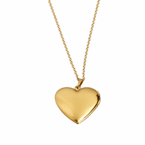 Hjärtmedaljong halsband guld baksida