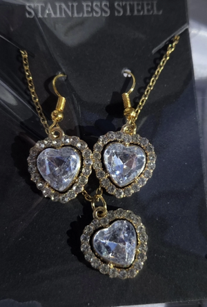 Hjärtset halsband och örhängen 