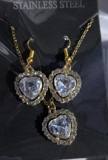 Hjärtset halsband och örhängen 
