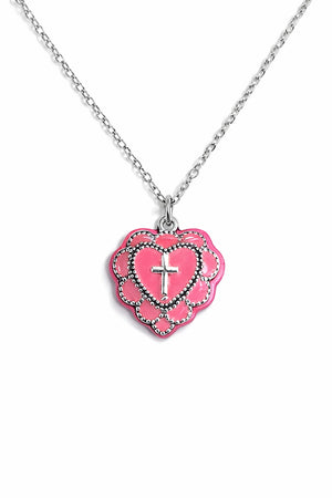 Självlysande korshalsband med rosa fyllning i dagsljus